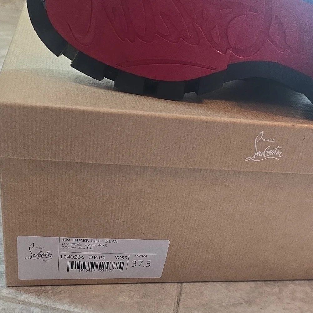 Christian Louboutin Black Combat Boots with Silver Accents - Picture 6 of 11